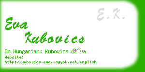 eva kubovics business card